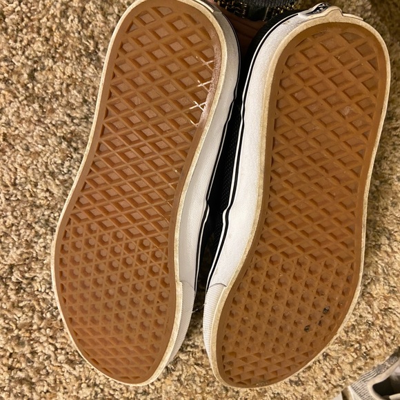 Women’s Black Leather Vans - Picture 2 of 3